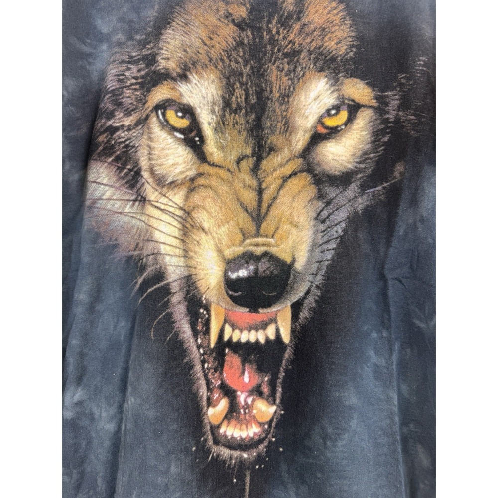 The Mountain Growling Wolf Face Tye Dye Graphic Shirt Men's Large Made in USA
